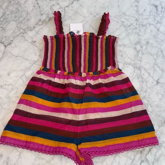 ZIMMERMANN GIRL GINGER STRIPE ROMPER 10Y